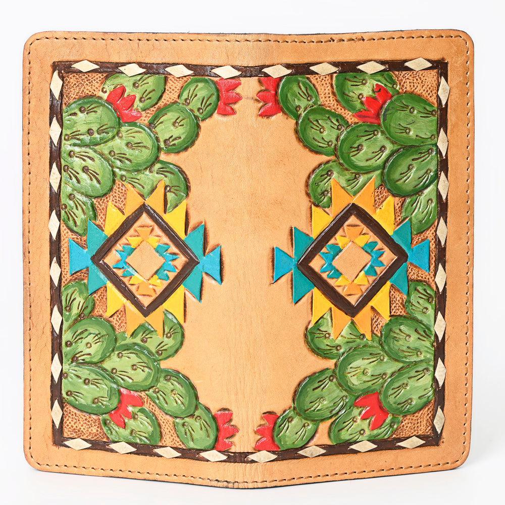OHLAY Hand-Tooled Genuine Leather Wallet