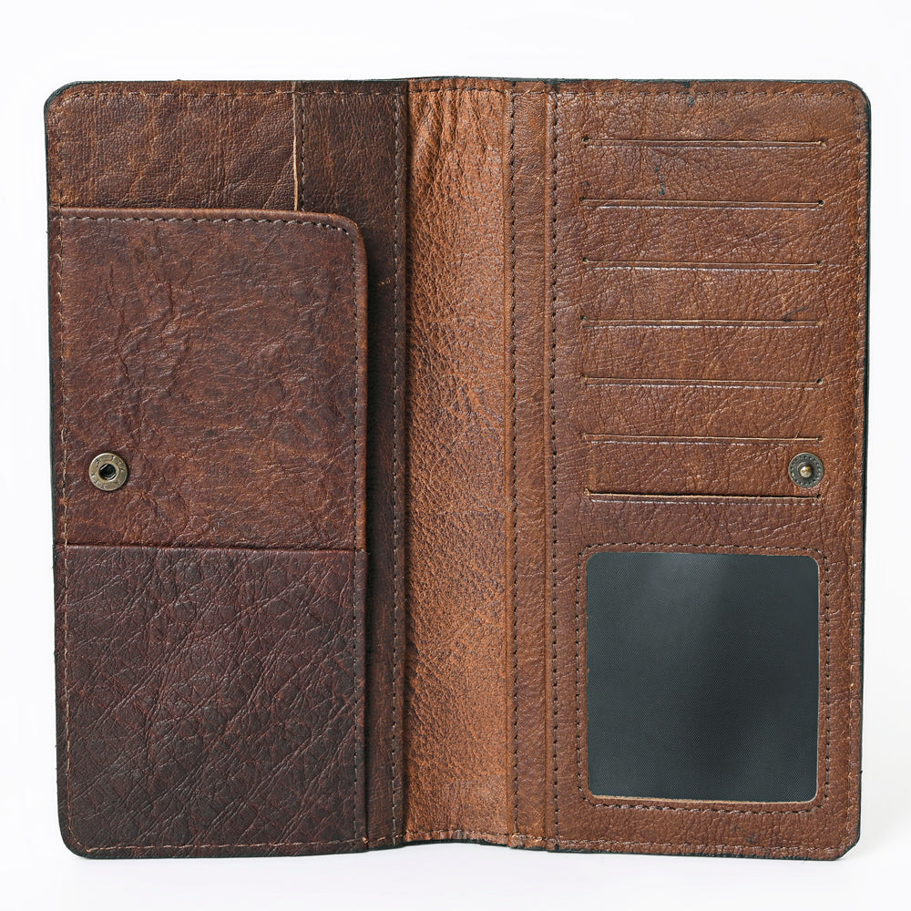 OHLAY Hand-Tooled Genuine Leather Wallet