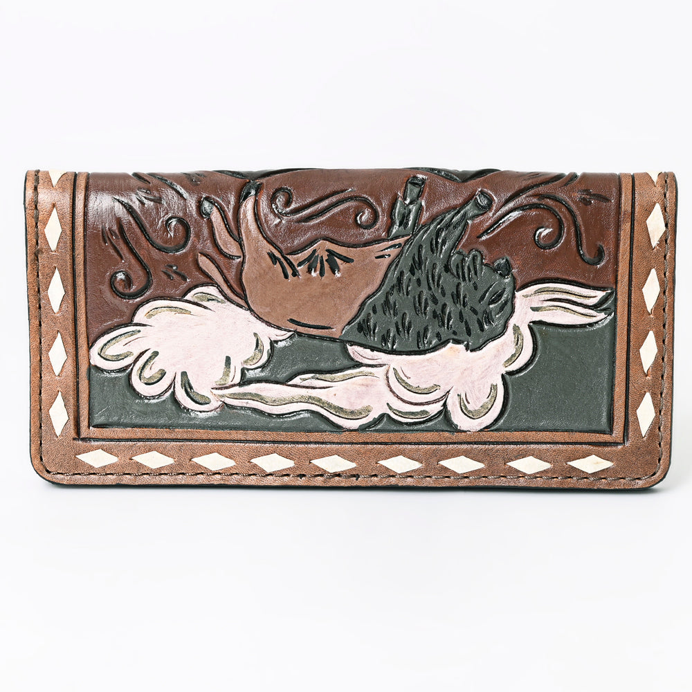 OHLAY Wallet Hand Tooled Genuine Leather Women Bag Western Handbag Purse | Womens Handbags |Leather Belt for Summer