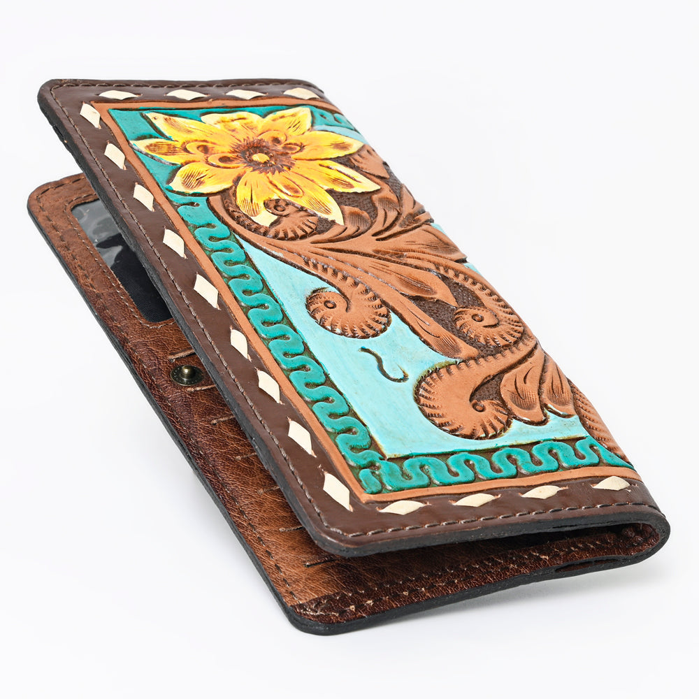 Ohlay Wallet Hand Tooled Genuine Leather