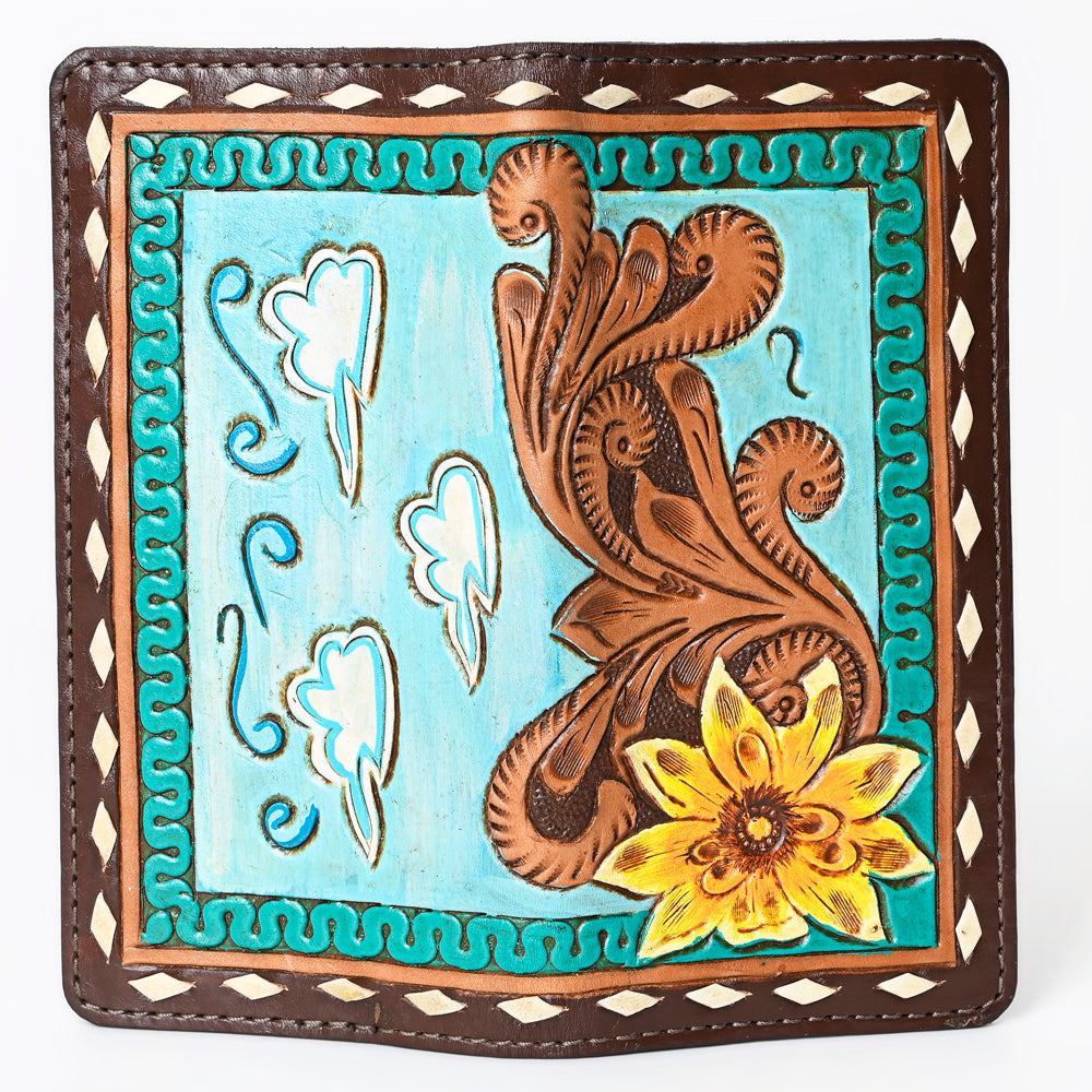 Ohlay Wallet Hand Tooled Genuine Leather