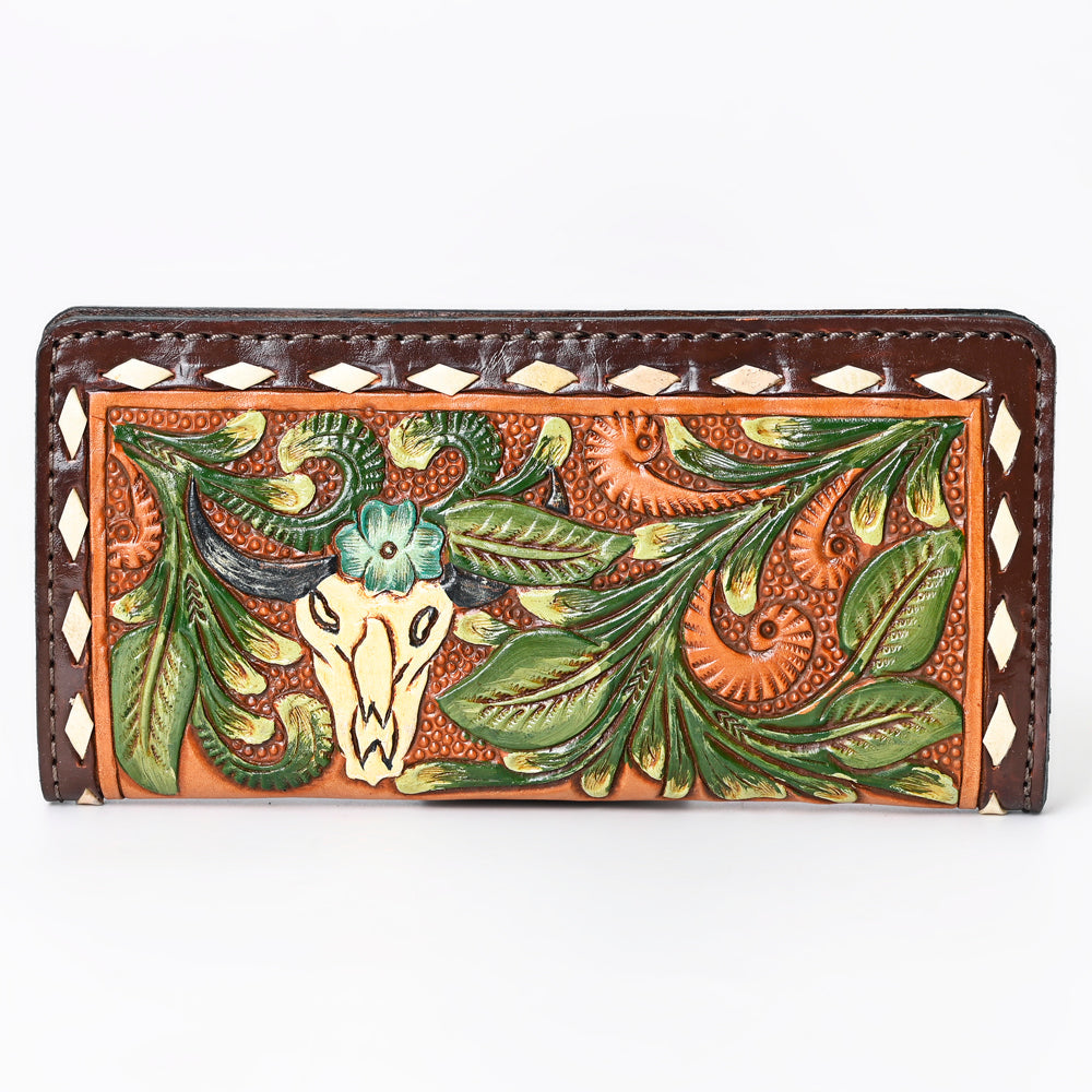 OHLAY Hand-Tooled Genuine Leather Wallet