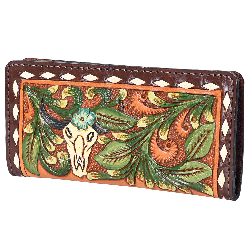 OHLAY Hand-Tooled Genuine Leather Wallet