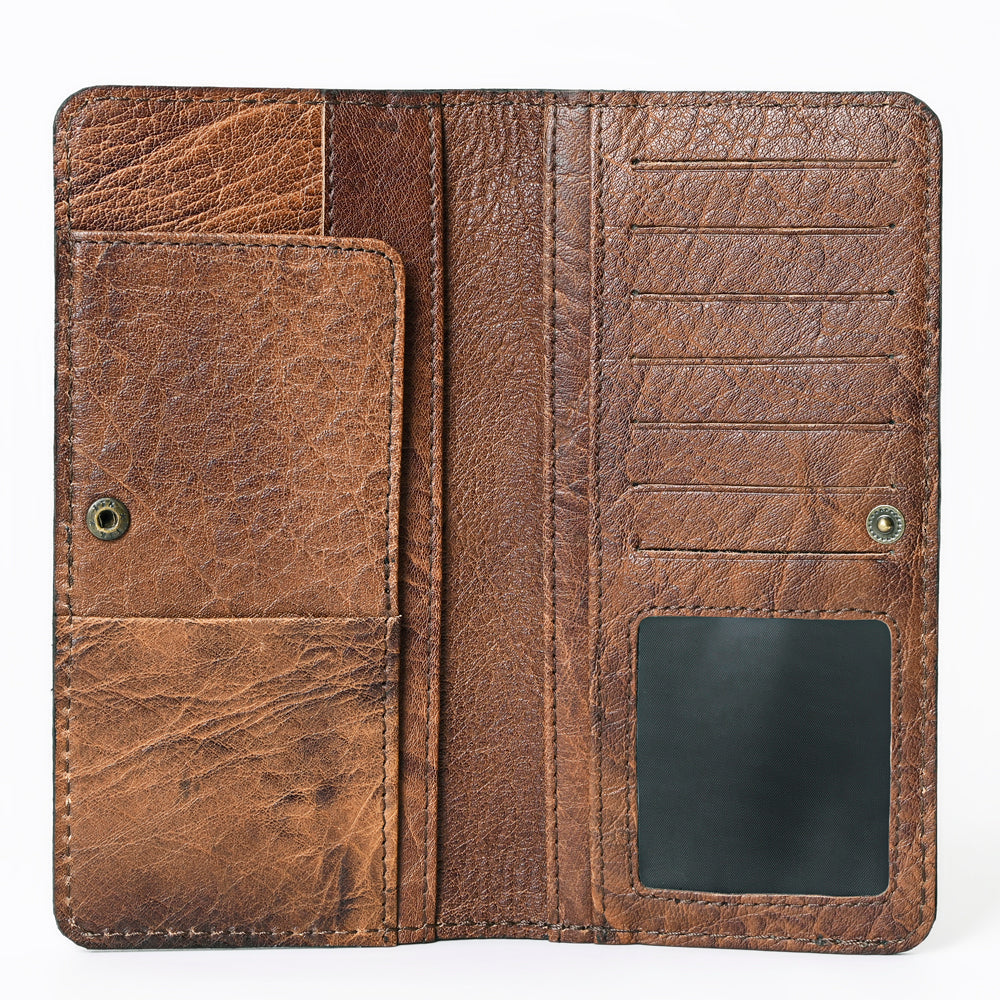 OHLAY Hand-Tooled Genuine Leather Wallet
