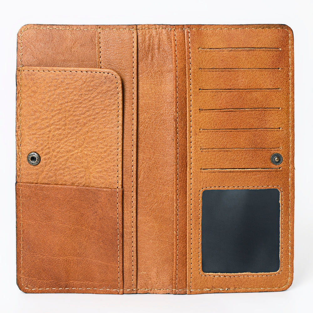 OHLAY Hand-Tooled Genuine Leather Wallet