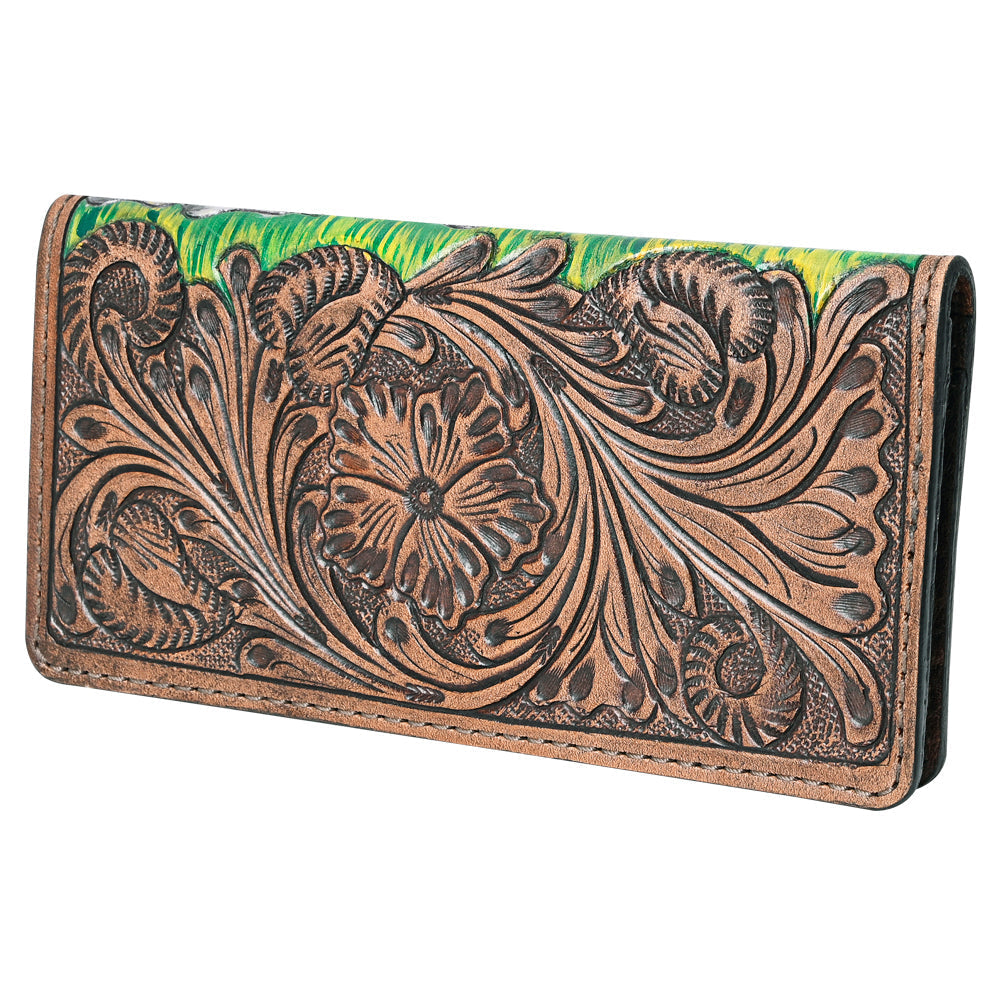 OHLAY Hand-Tooled Genuine Leather Wallet