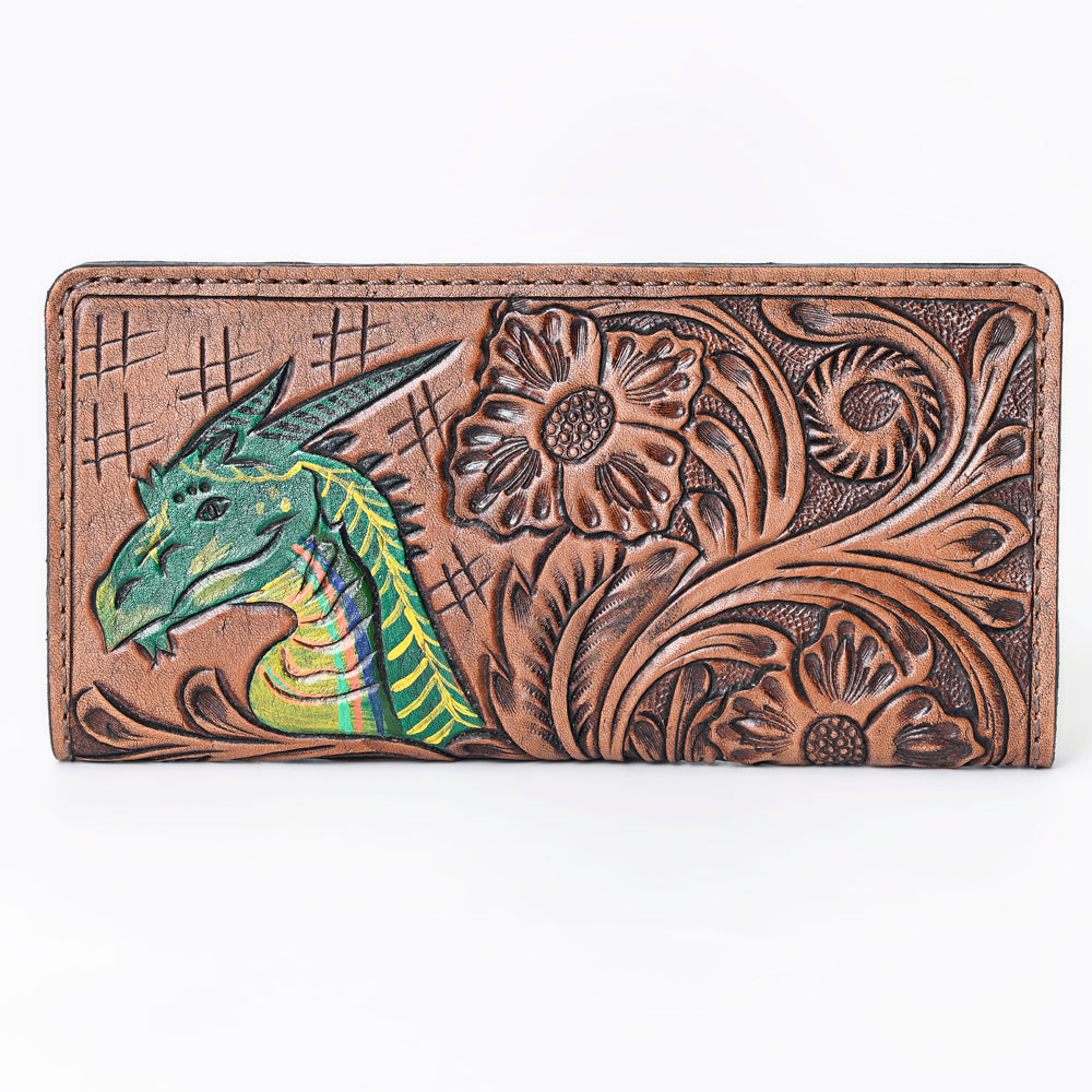 Ohlay Wallet Hand Tooled Genuine Leather
