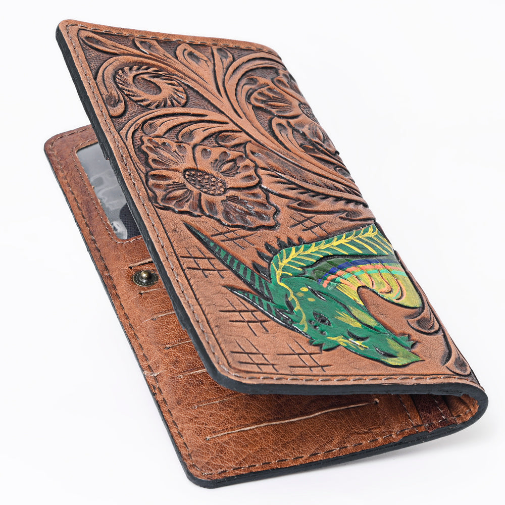 Ohlay Wallet Hand Tooled Genuine Leather