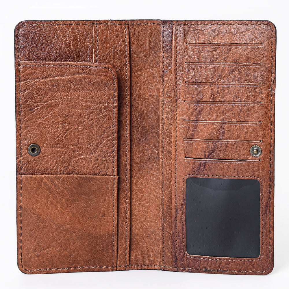 Ohlay Wallet Hand Tooled Genuine Leather