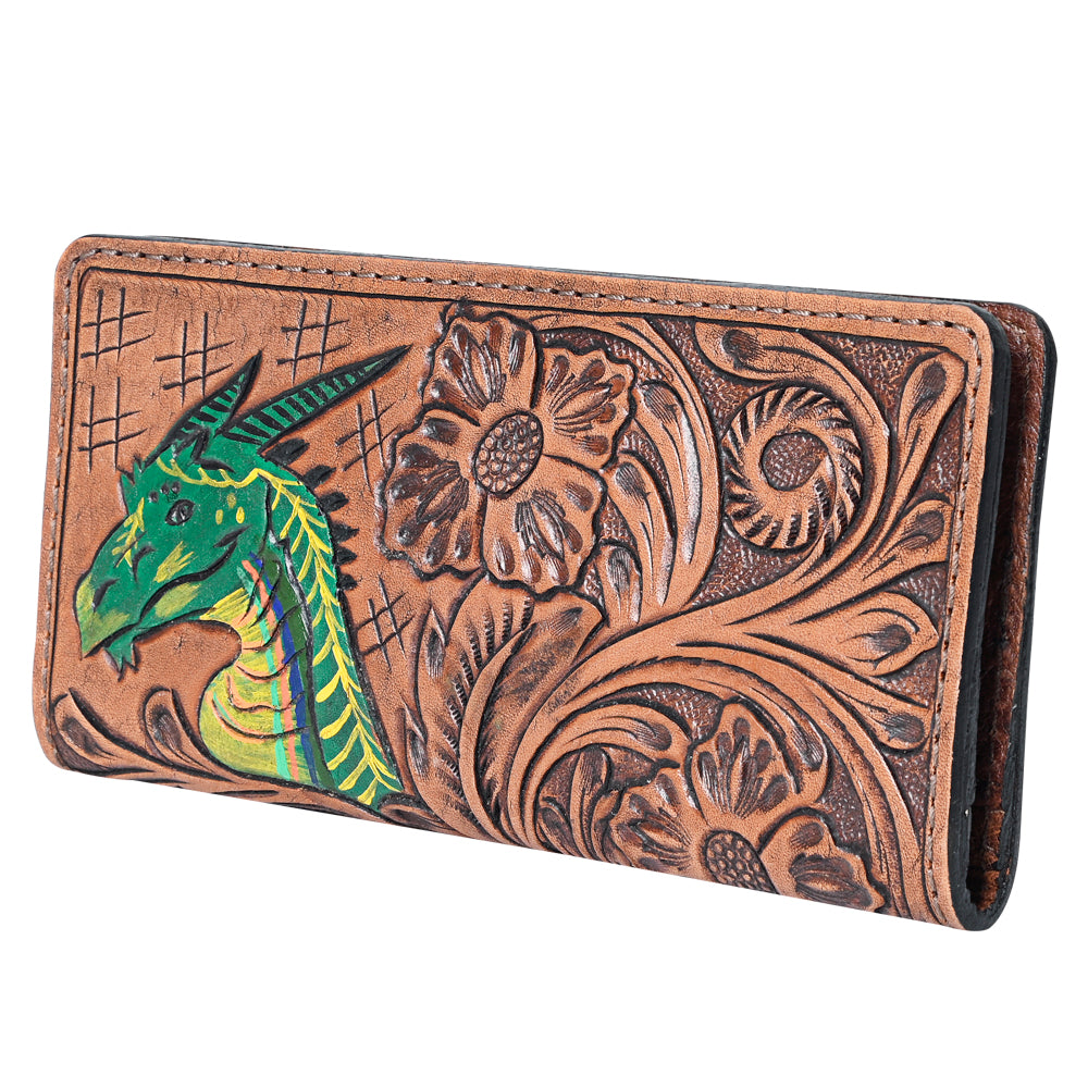 Ohlay Wallet Hand Tooled Genuine Leather
