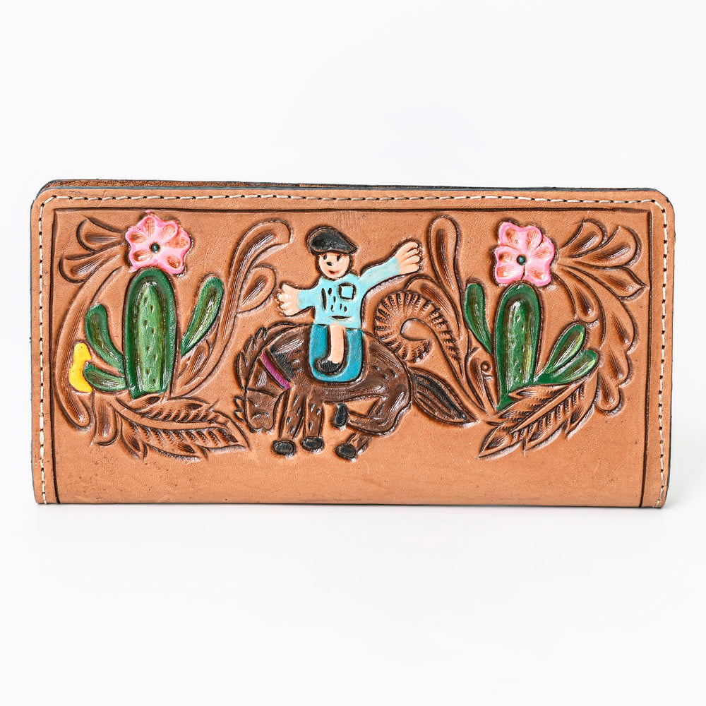 Ohlay Wallet Hand Tooled Genuine Leather