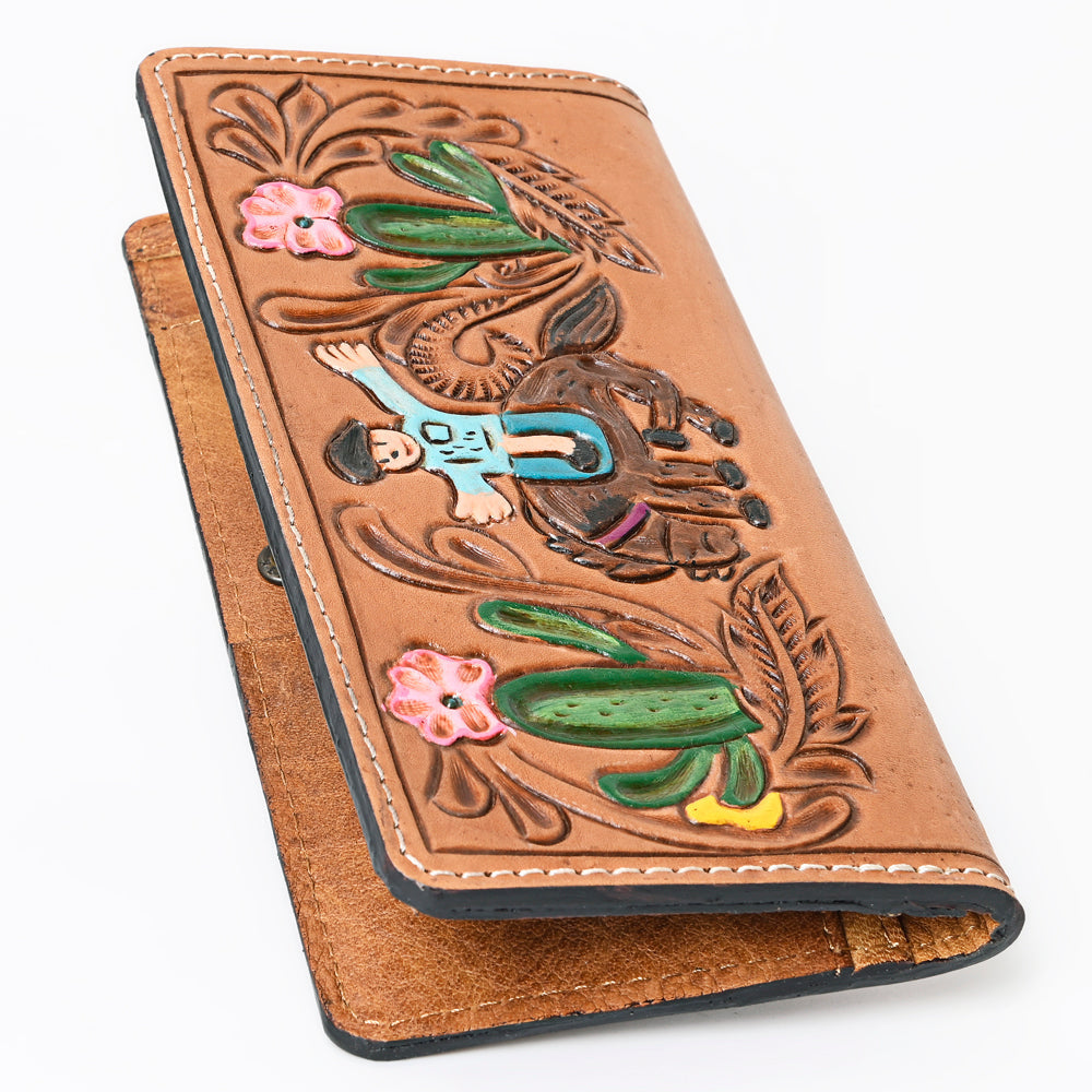 Ohlay Wallet Hand Tooled Genuine Leather