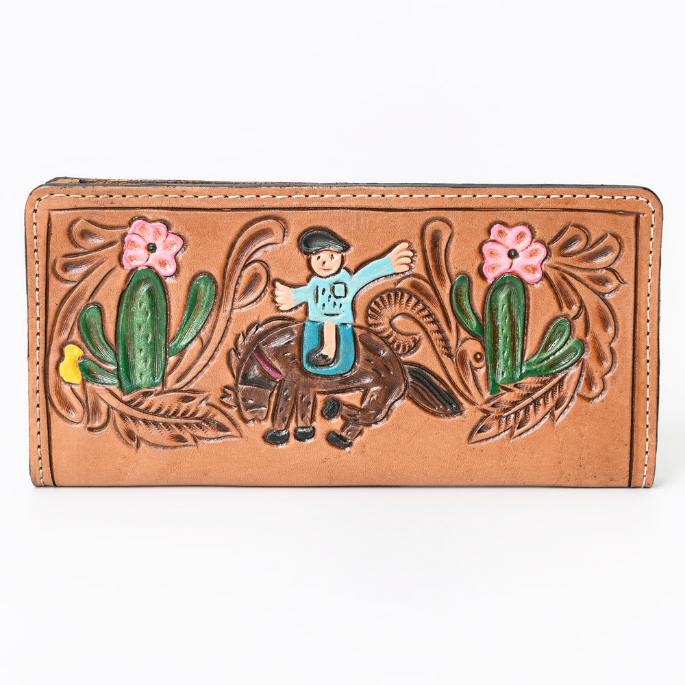 Ohlay Wallet Hand Tooled Genuine Leather
