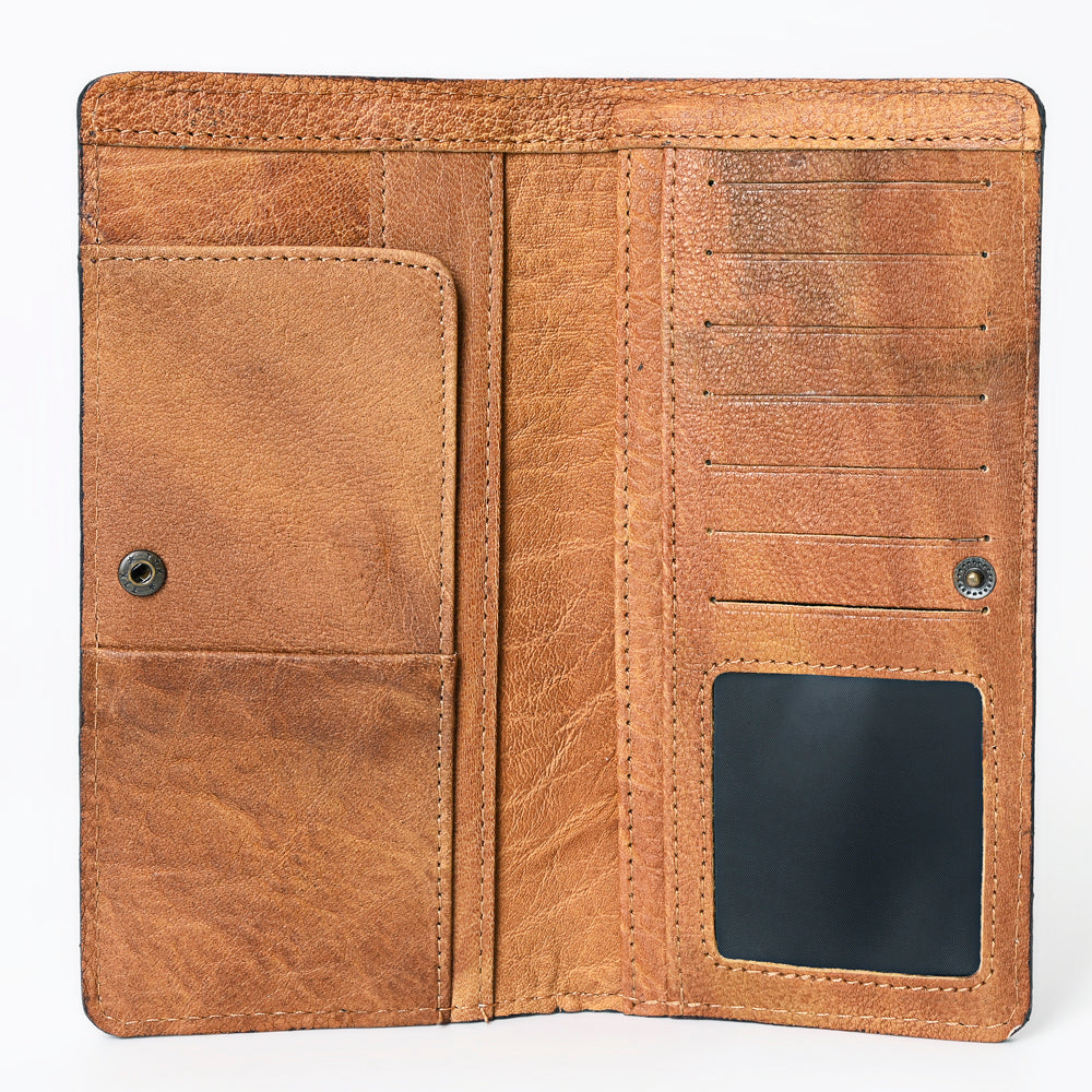 Ohlay Wallet Hand Tooled Genuine Leather