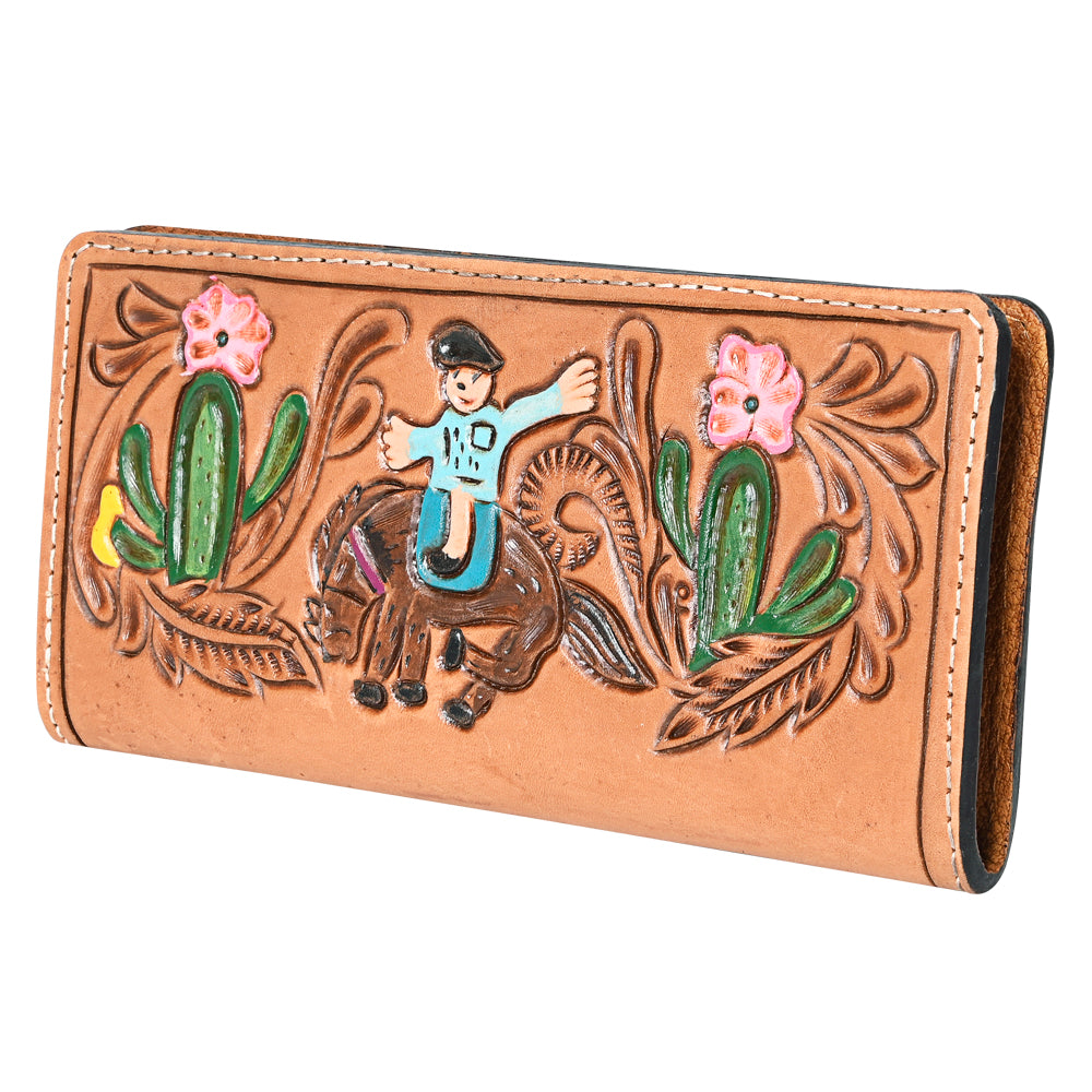 Ohlay Wallet Hand Tooled Genuine Leather