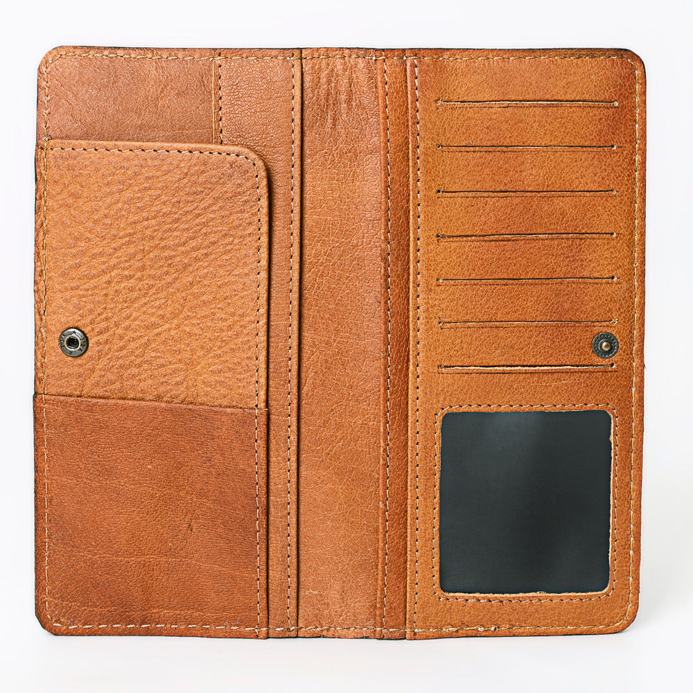 Ohlay Wallet Hand Tooled Genuine Leather