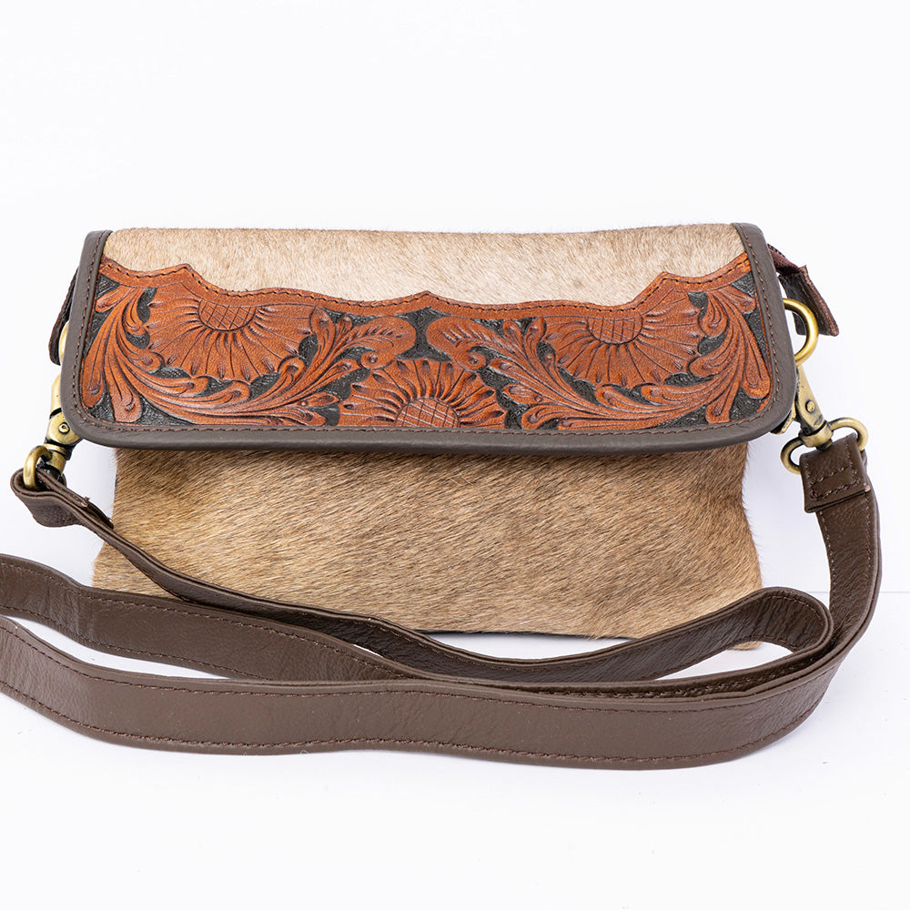 OHLAY Hand-Tooled Hair-On Genuine Leather Wallet