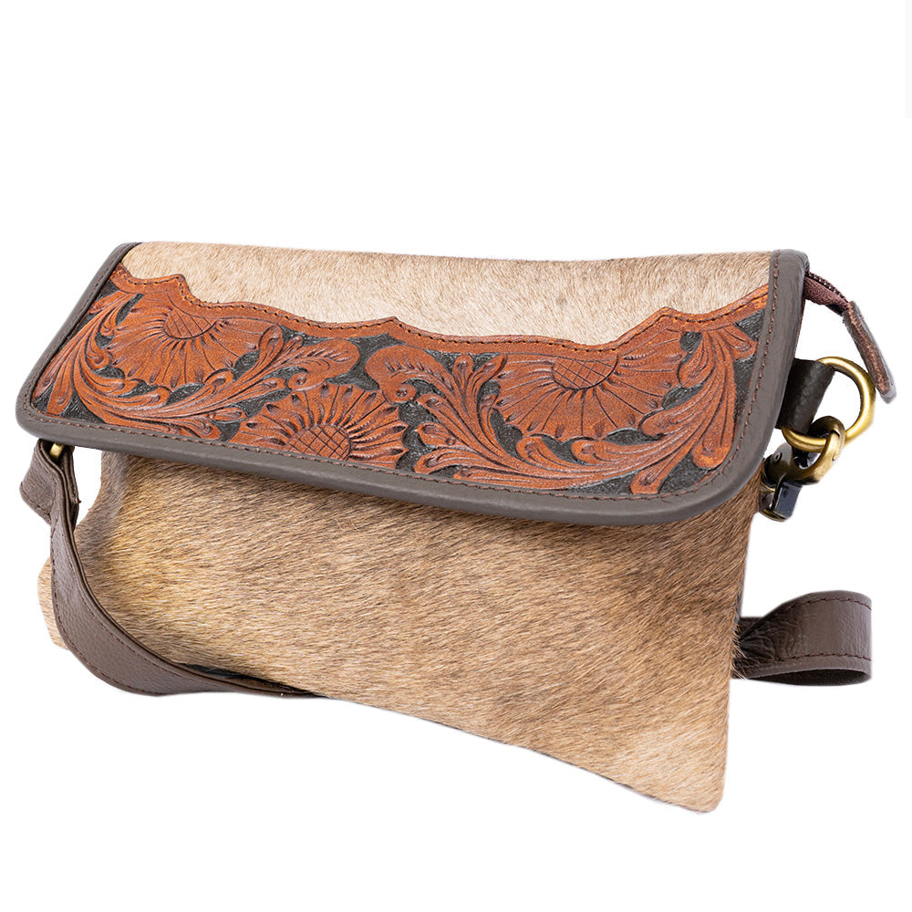OHLAY Hand-Tooled Hair-On Genuine Leather Wallet