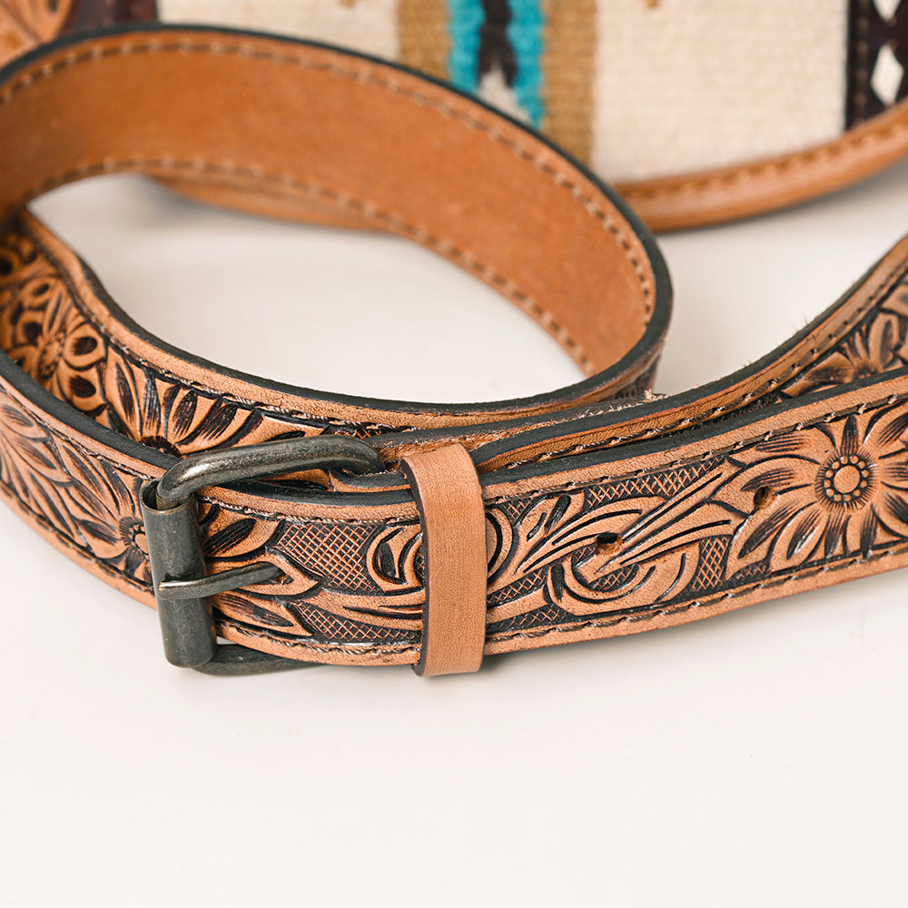 American Darling Hand-Tooled Saddle Blanket Leather Messenger Bag