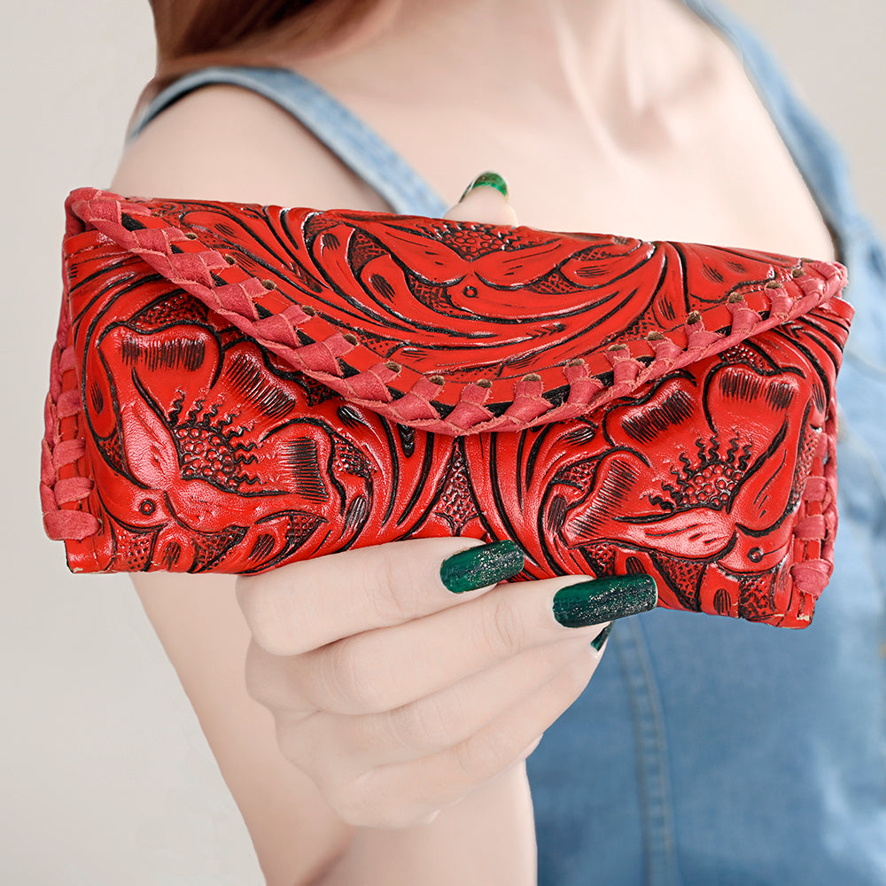 American Darling Sunglass Case Hand Tooled Genuine Leather