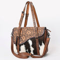 American Darling Hand-Tooled Hair-On Leather Briefcase