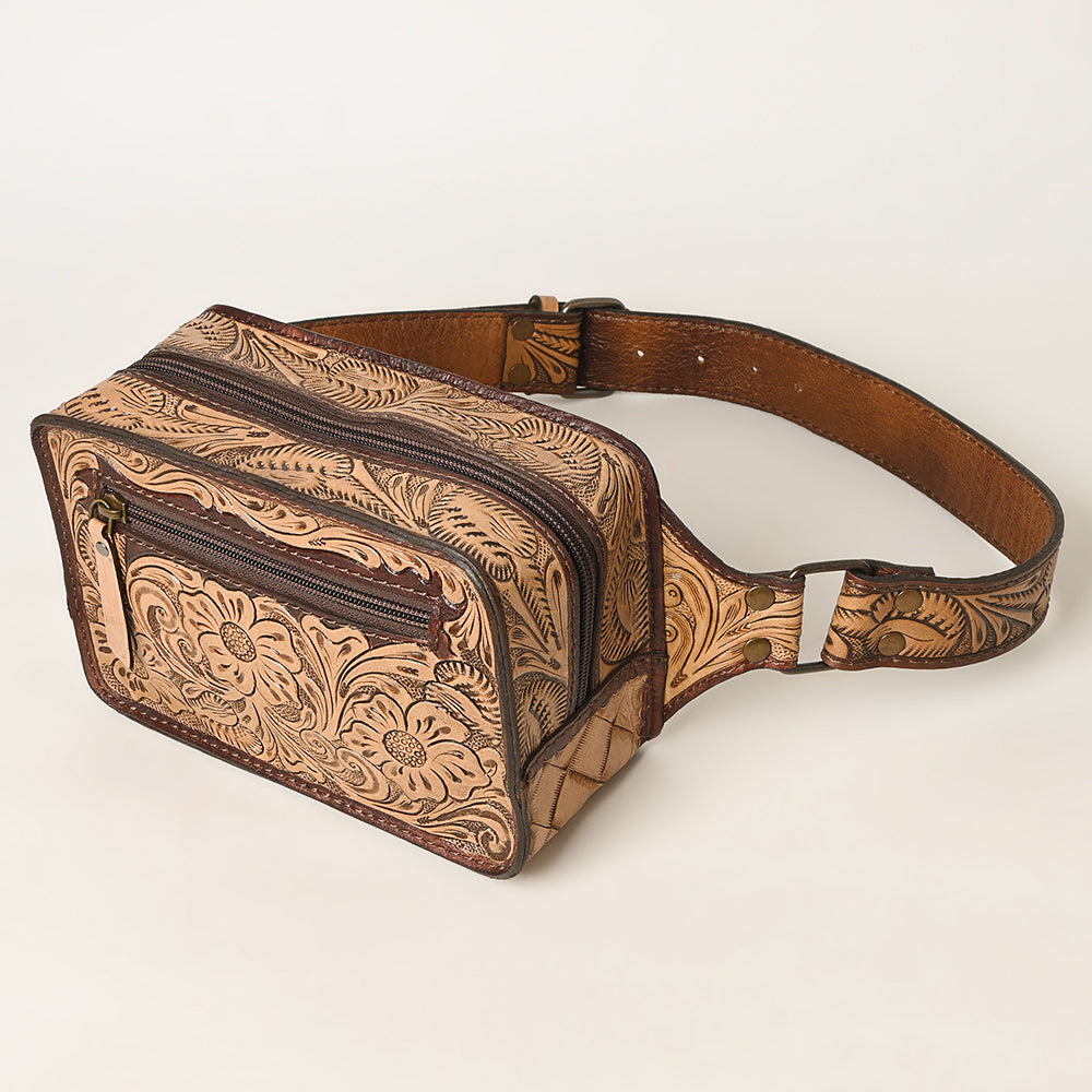 American Darling Hand-Tooled Leather Fanny Pack
