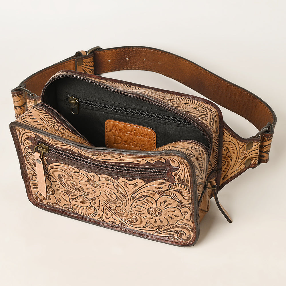American Darling Hand-Tooled Leather Fanny Pack