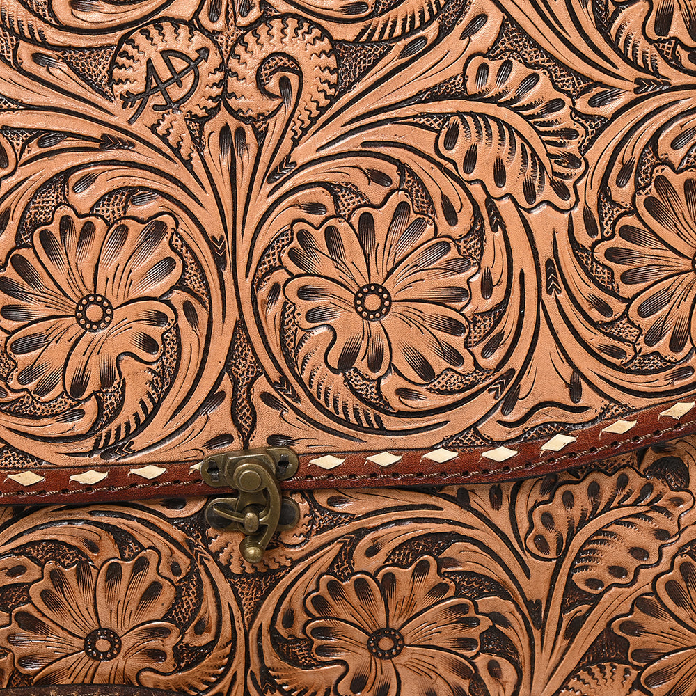American Darling Hand-Tooled Leather Briefcase