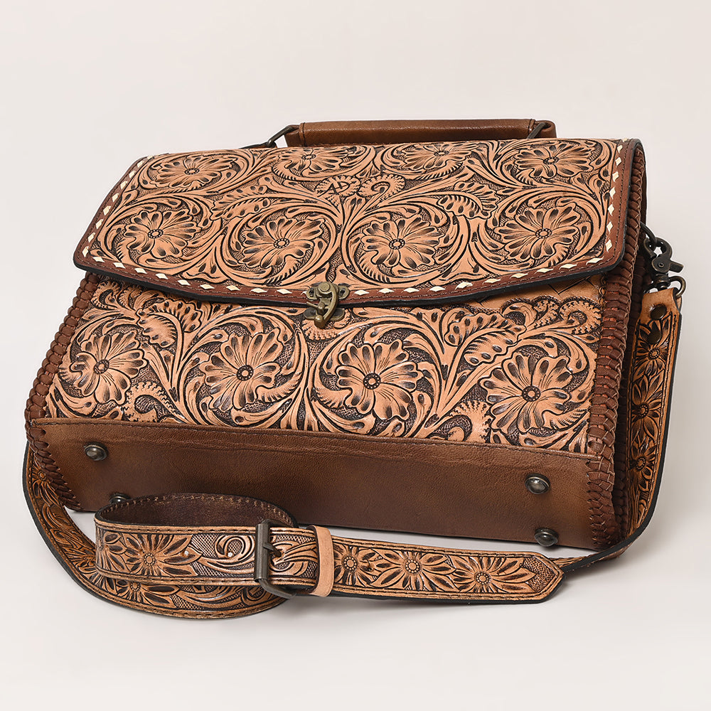 American Darling Hand-Tooled Leather Briefcase