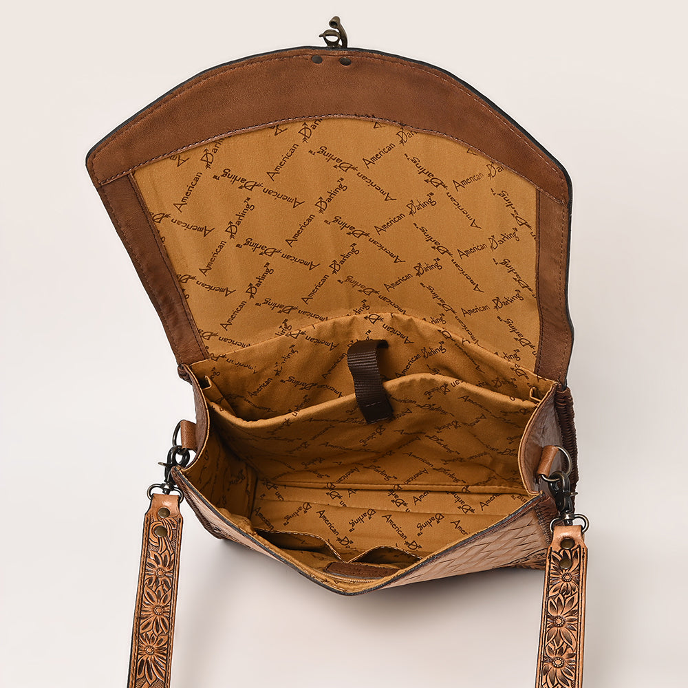 American Darling Hand-Tooled Leather Briefcase