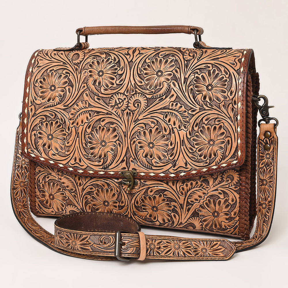 American Darling Hand-Tooled Leather Briefcase