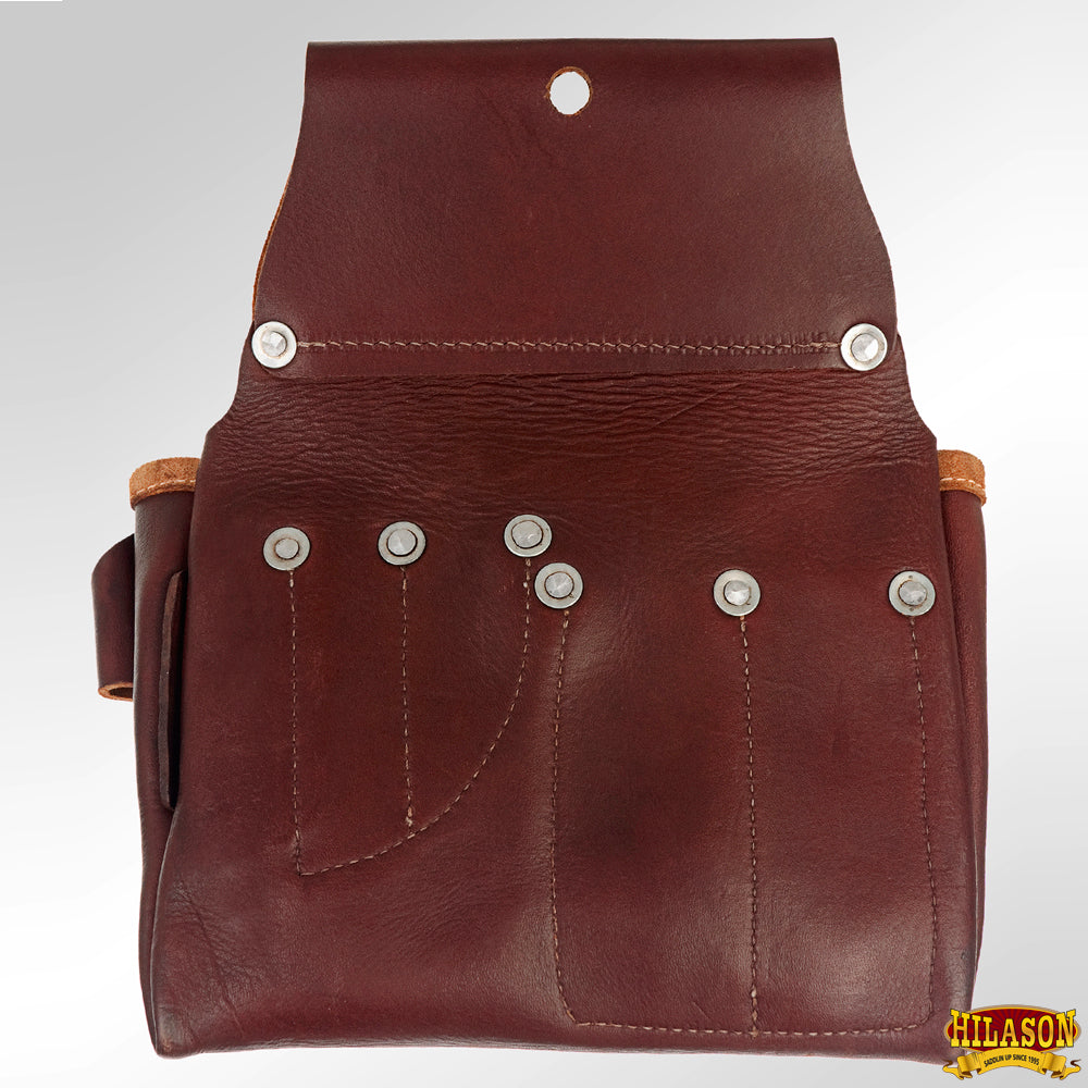 HILASON Leather Tool Bag Construction Handyman Farmers Organizer Storage Bags For Men Electrician Tools Home & Wood Work