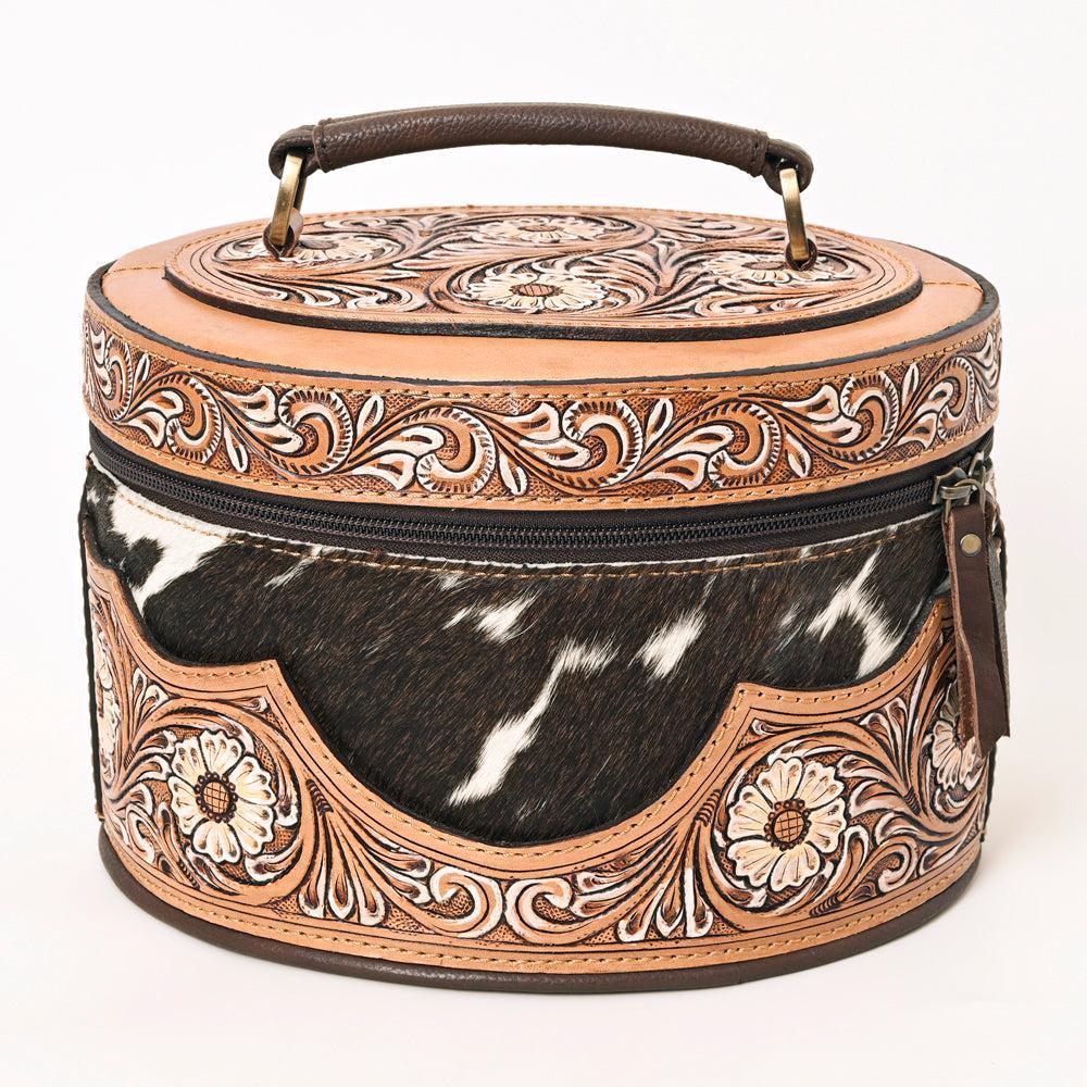 American Darling Hand-Tooled Hair-On Genuine Leather Bag