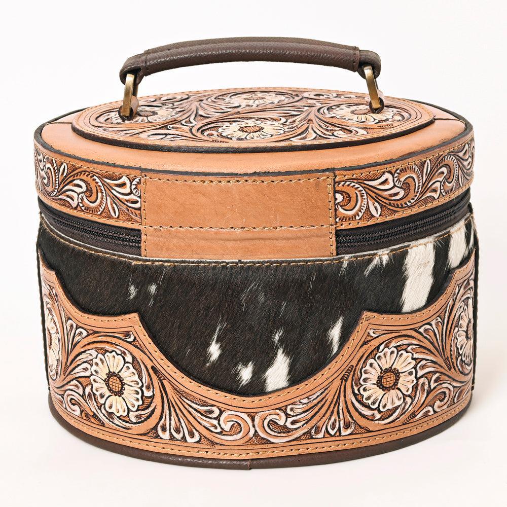 American Darling Hand-Tooled Hair-On Genuine Leather Bag