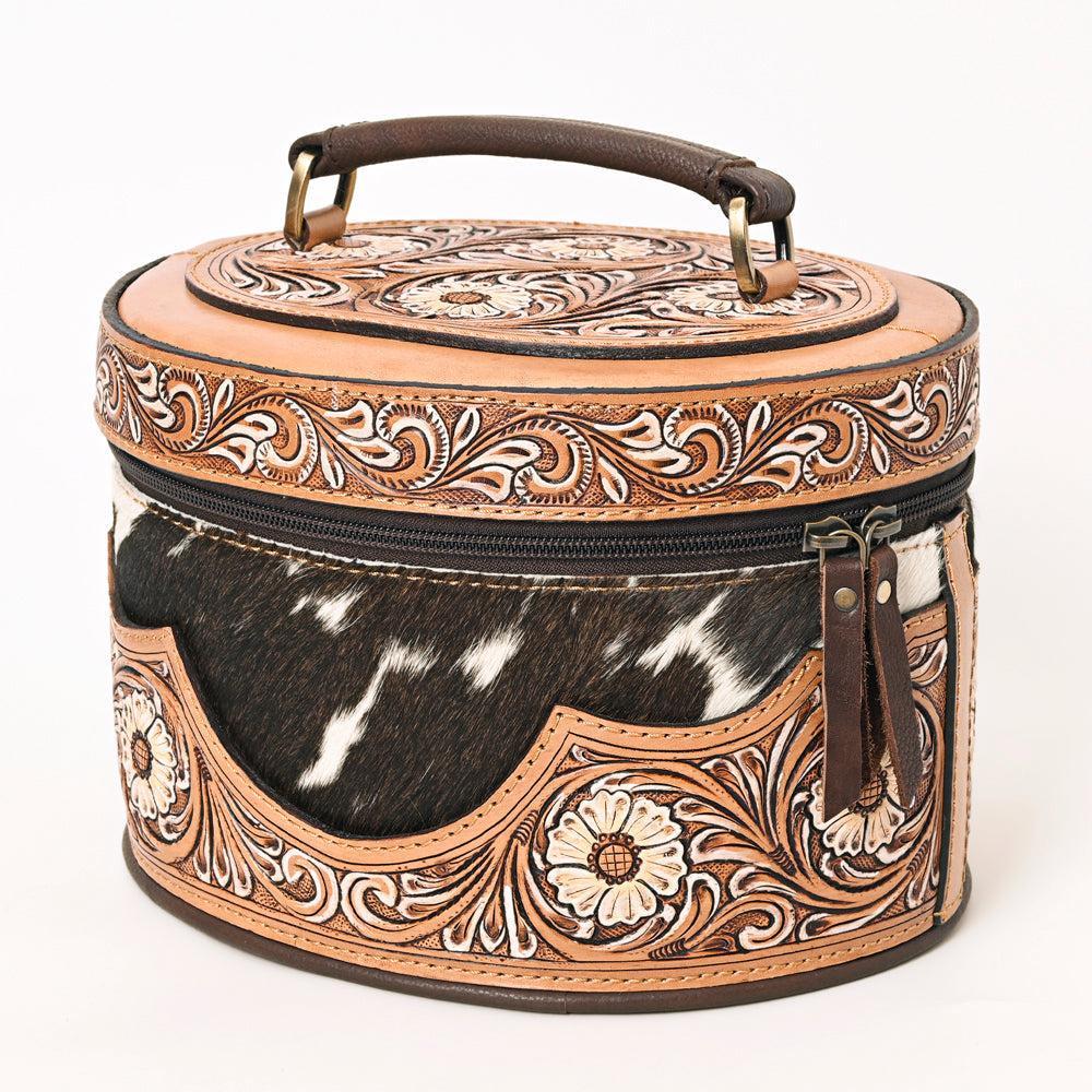 American Darling Hand-Tooled Hair-On Genuine Leather Bag