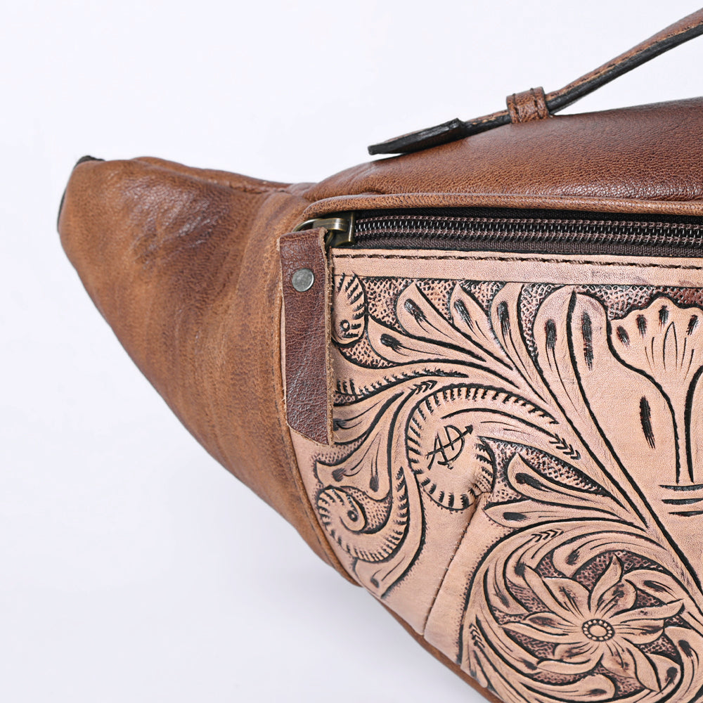 American Darling Hand-Tooled Leather Fanny Pack