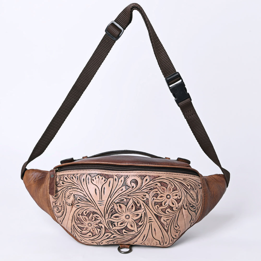 American Darling Hand-Tooled Leather Fanny Pack