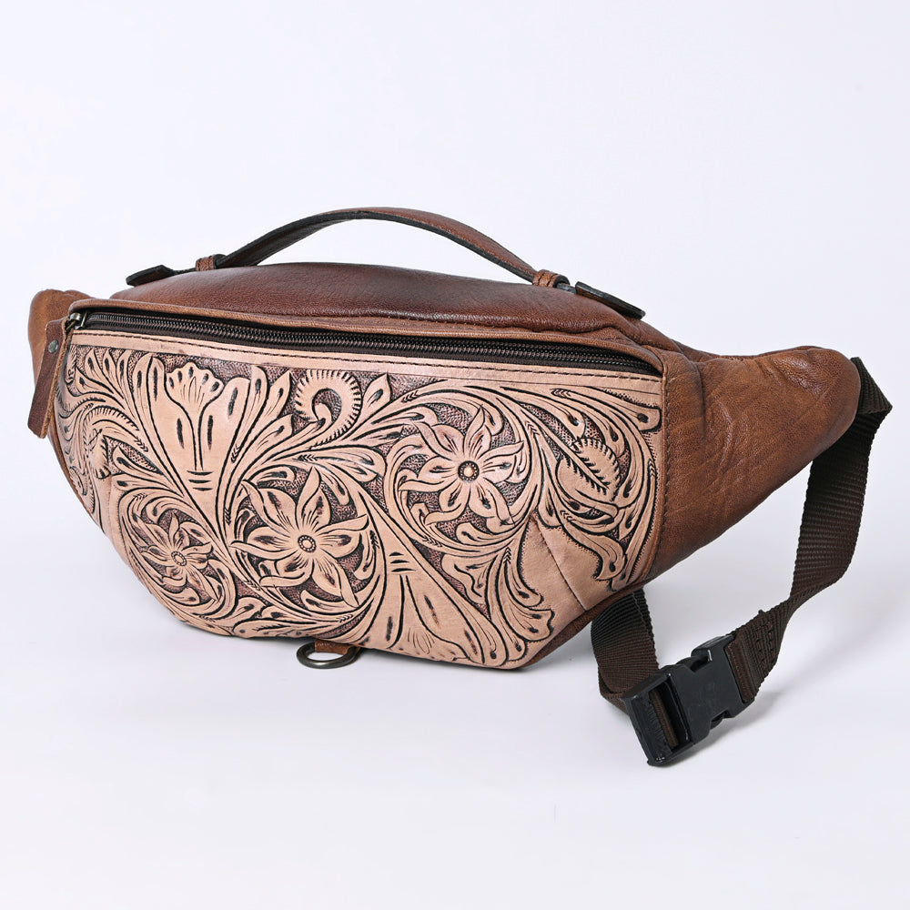 American Darling Hand-Tooled Leather Fanny Pack