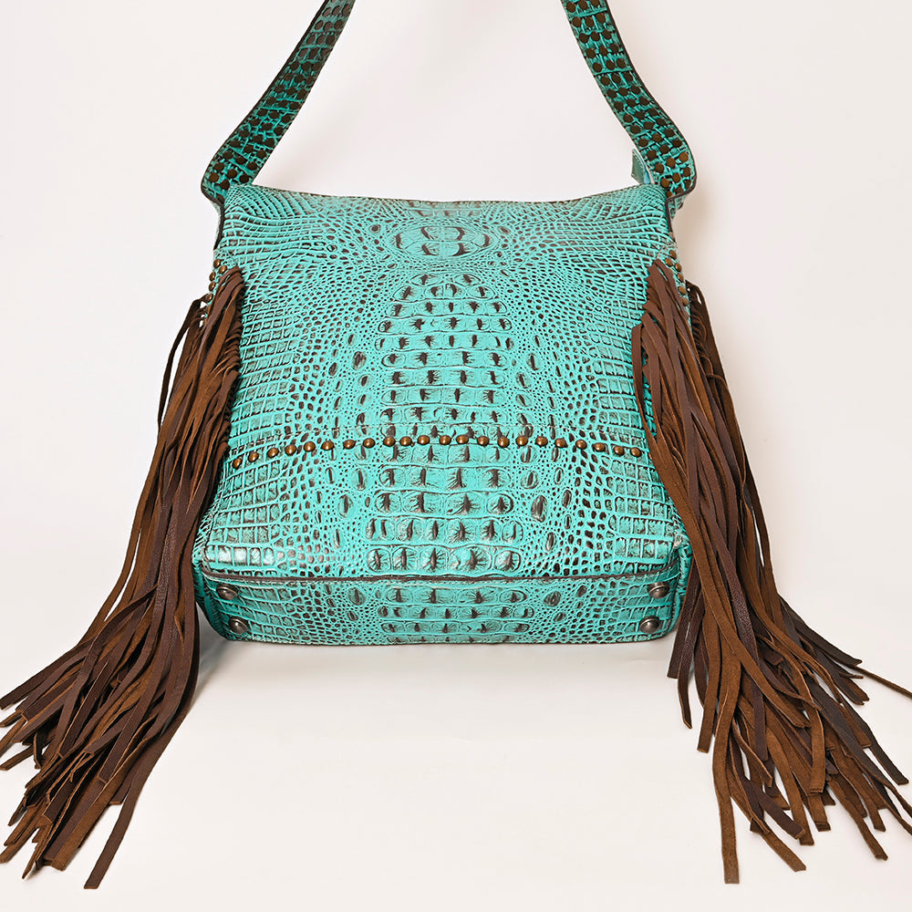 American Darling Crocodile-Embossed Leather Hobo Bag
