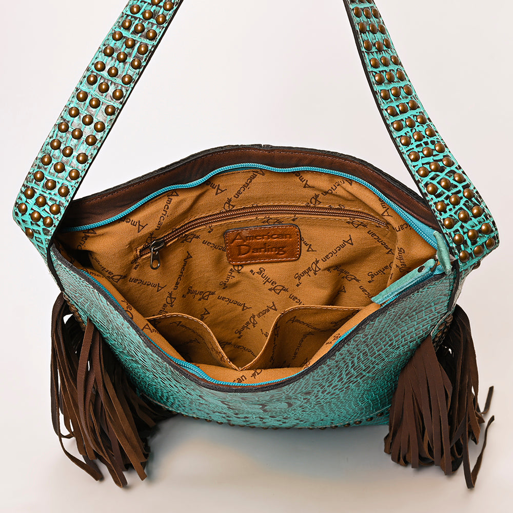 American Darling Crocodile-Embossed Leather Hobo Bag