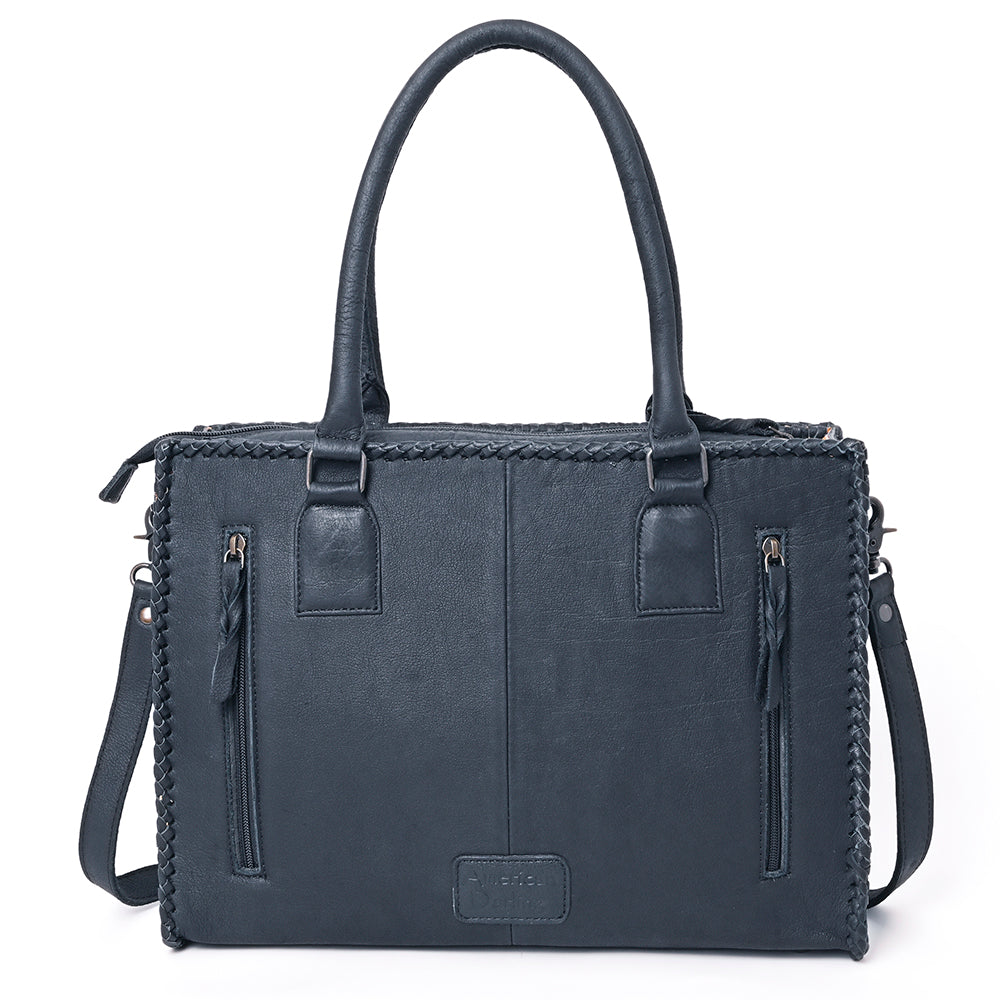American Darling Crocodile Embossed Genuine Leather Bag