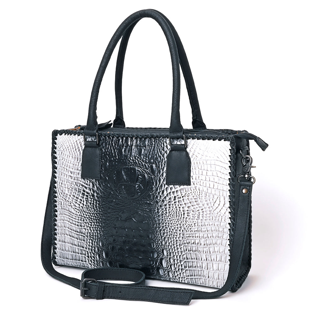 American Darling Crocodile Embossed Genuine Leather Bag