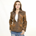Genuine Vintage leather Women shirt jacket dress