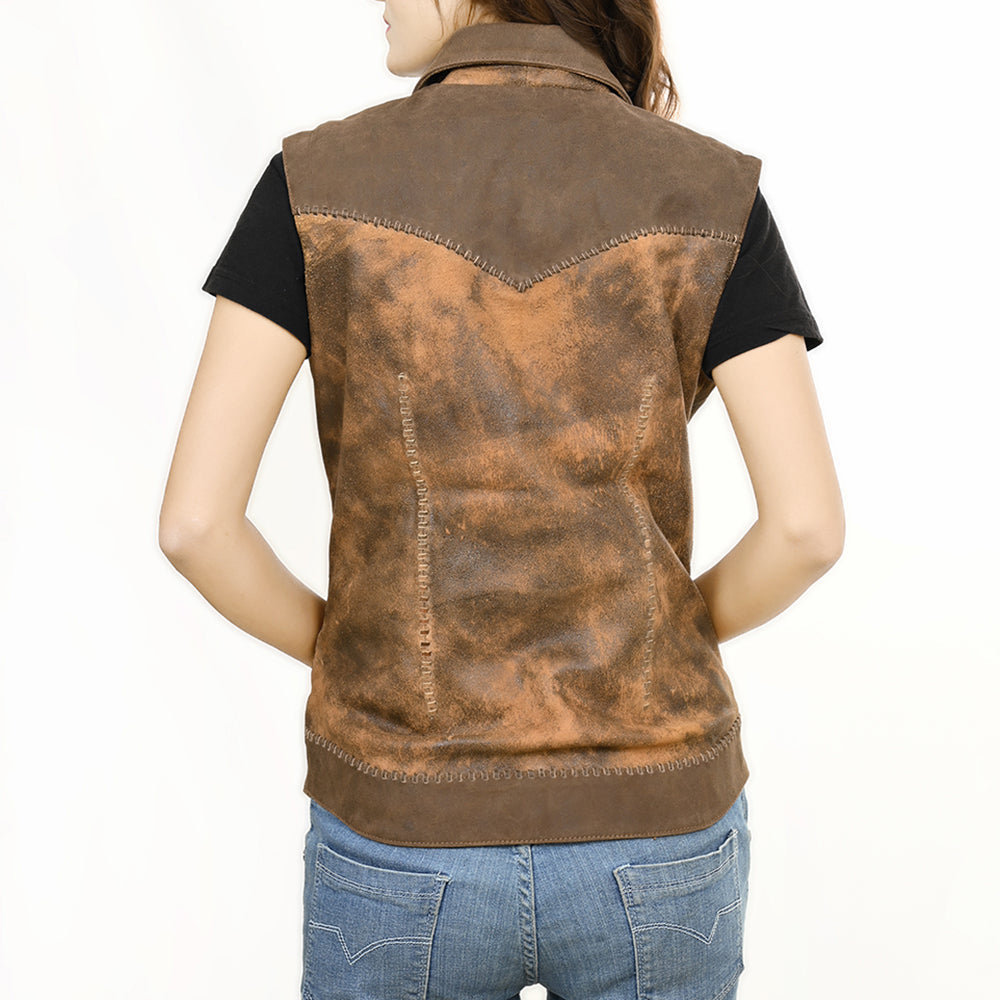 Genuine Vintage leather Women shirt jacket dress