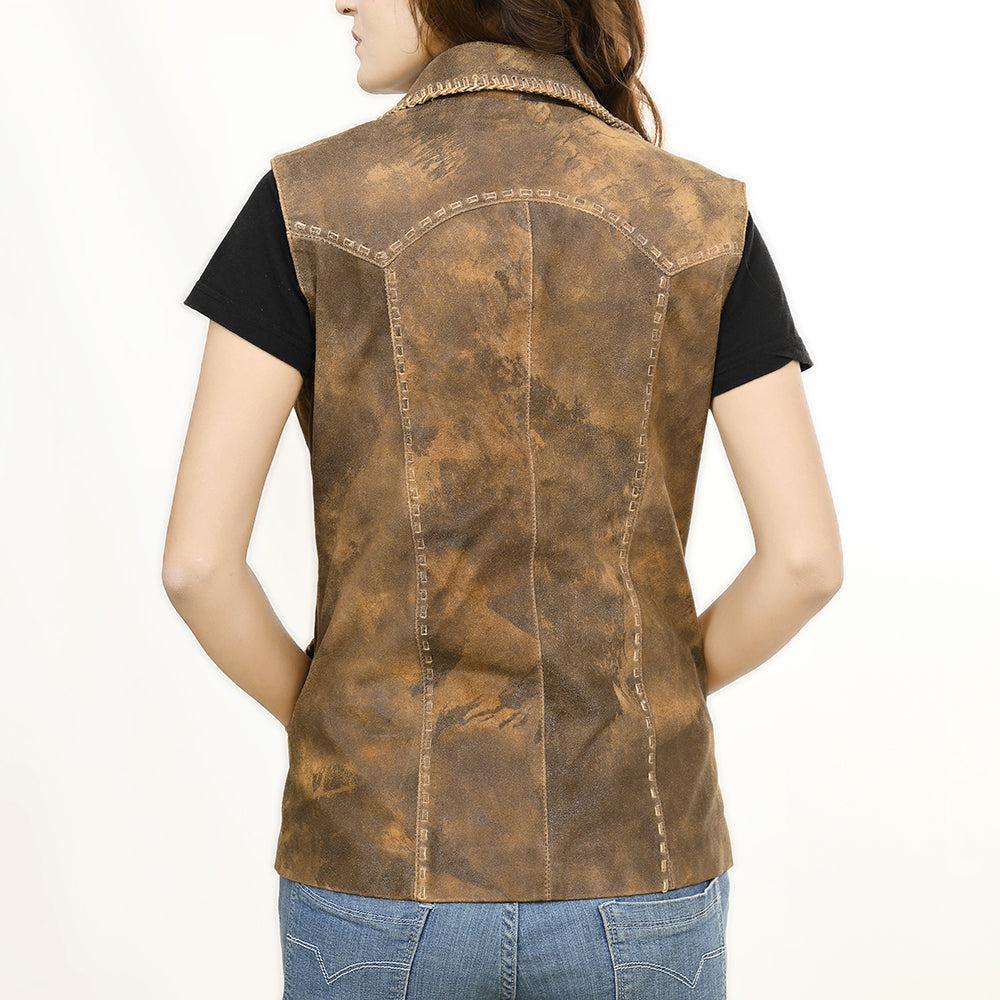 Genuine Vintage leather Women shirt jacket dress