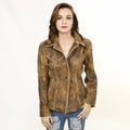 Genuine Vintage leather Women shirt jacket dress