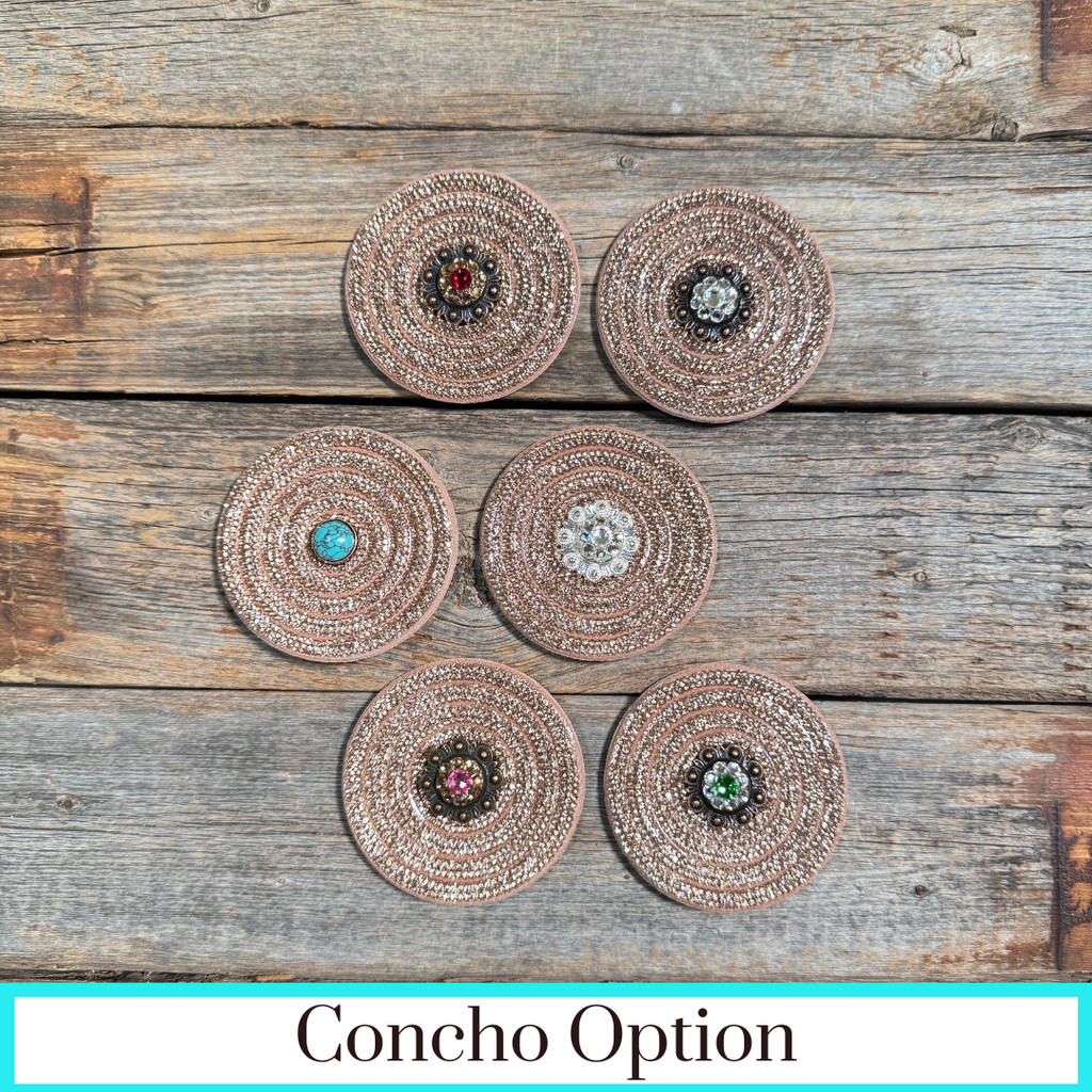 Copper Circle Rhinestone Rosette - Assorted Conchos