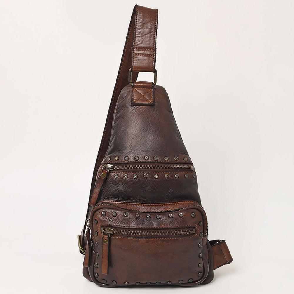 Spaghetti Western Sling Vintage Handmade Drum Dyed Genuine European Cowhide Leather