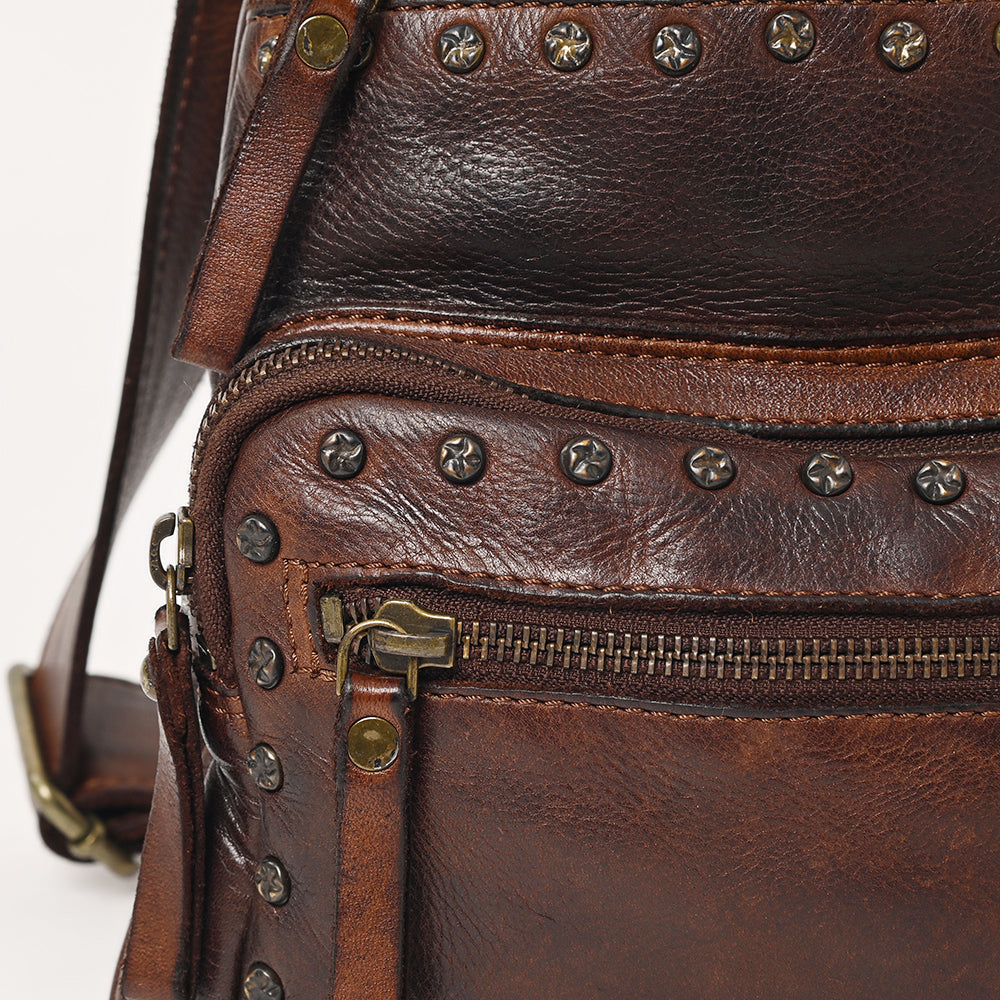 Spaghetti Western Sling Vintage Handmade Drum Dyed Genuine European Cowhide Leather