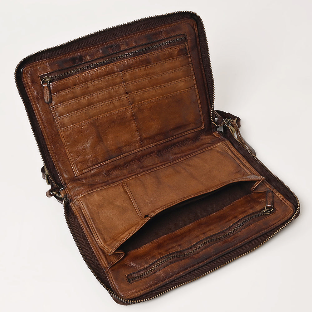 Spaghetti Western Organiser Vintage Handmade Drum Dyed Genuine European Cowhide Leather